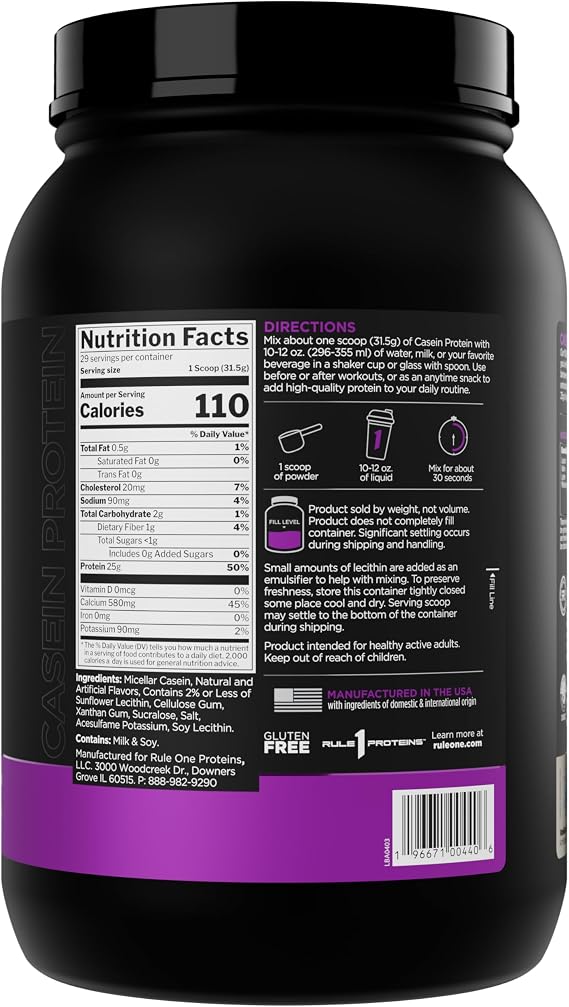 Rule 1 Proteins Casein Protein, Vanilla Creme, 29 Servings