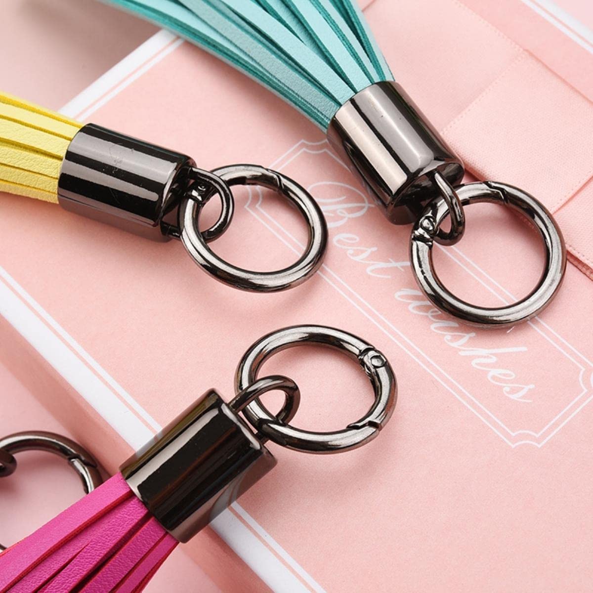 1 Pcs Gland Porte-clés Cuir Alliage Rose – Pendentif Frange Tressé Élégant Pour Sac, Téléphone, Vêtements & DIY