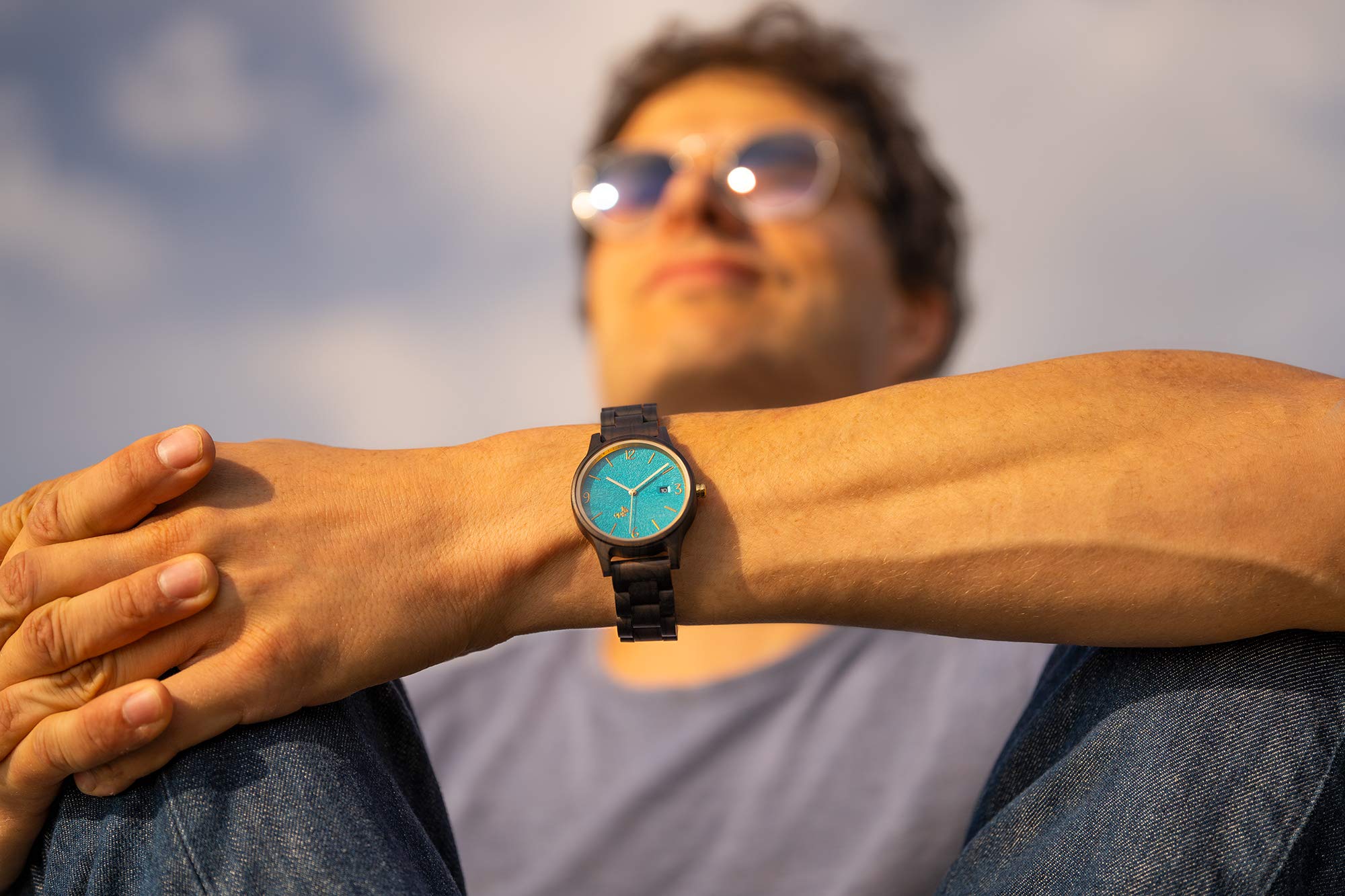 Opis Technology UR-U1 Orologio da Polso Unisex in Legno Naturale | Quadrante minimalista, cassa al quarzo. Wood watch da donna e da uomo, idea regalo, maglie regolabili.