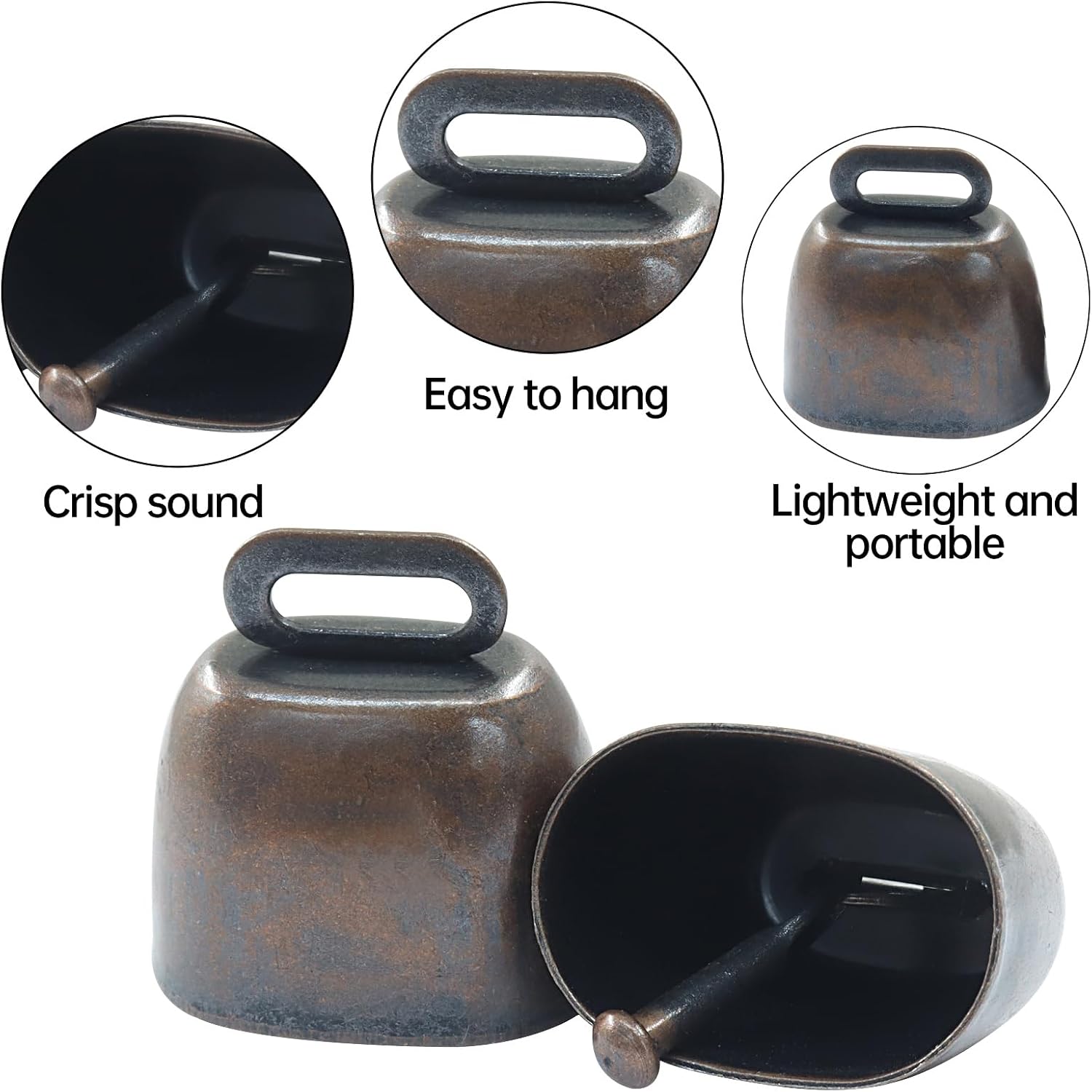 Pet Bells, Red Bronze, Brass Bell Set of 6