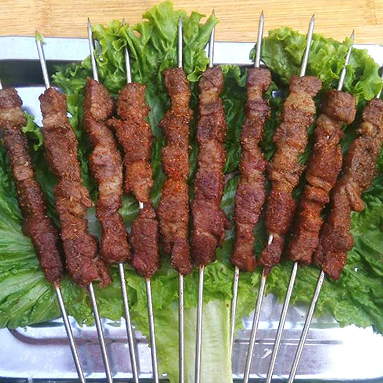 ACiyD BBQ Skewer Meat Maker Meat Skewer Tool Kebab Making Box, Kebab Maker Grill, BBQ Meat Skewer Maker Box Tool Reutilizable para Exteriores, Piezas de Repuesto para Barbacoa