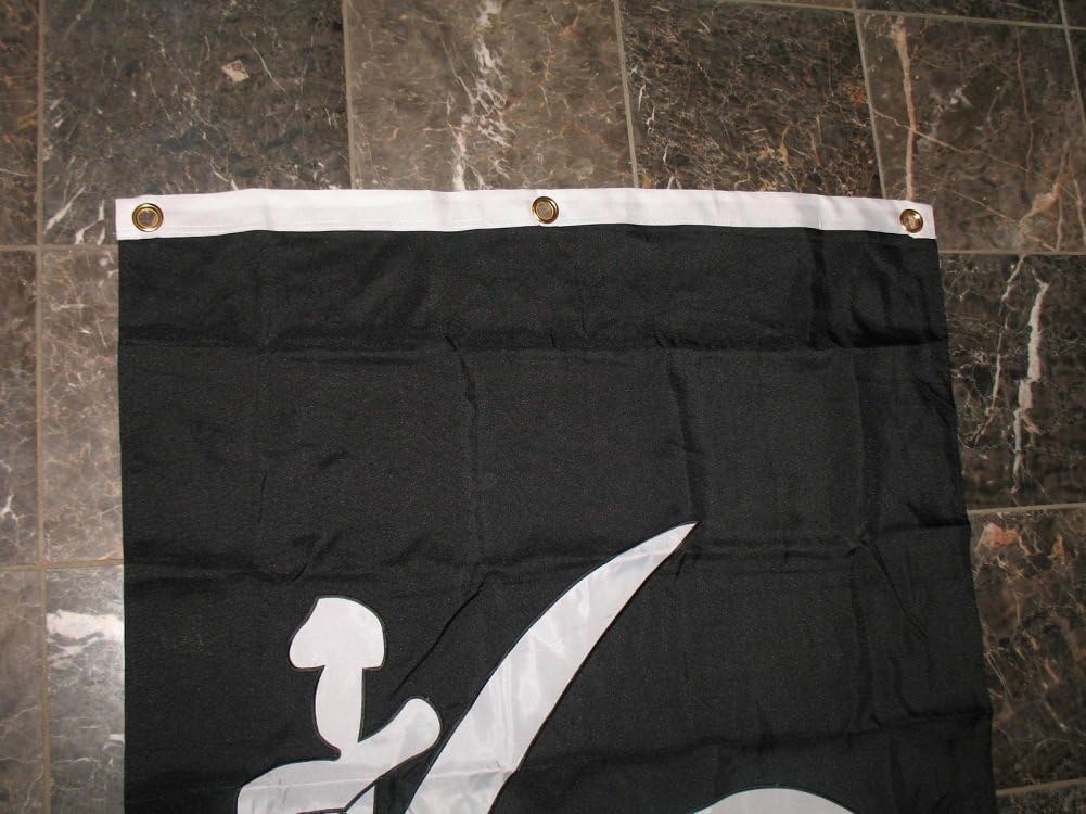 3x5 Pirate Jolly Roger Calico Jack Embroidered Sewn Synthetic Cotton 600D 2Ply Flag 3'x5' Banner