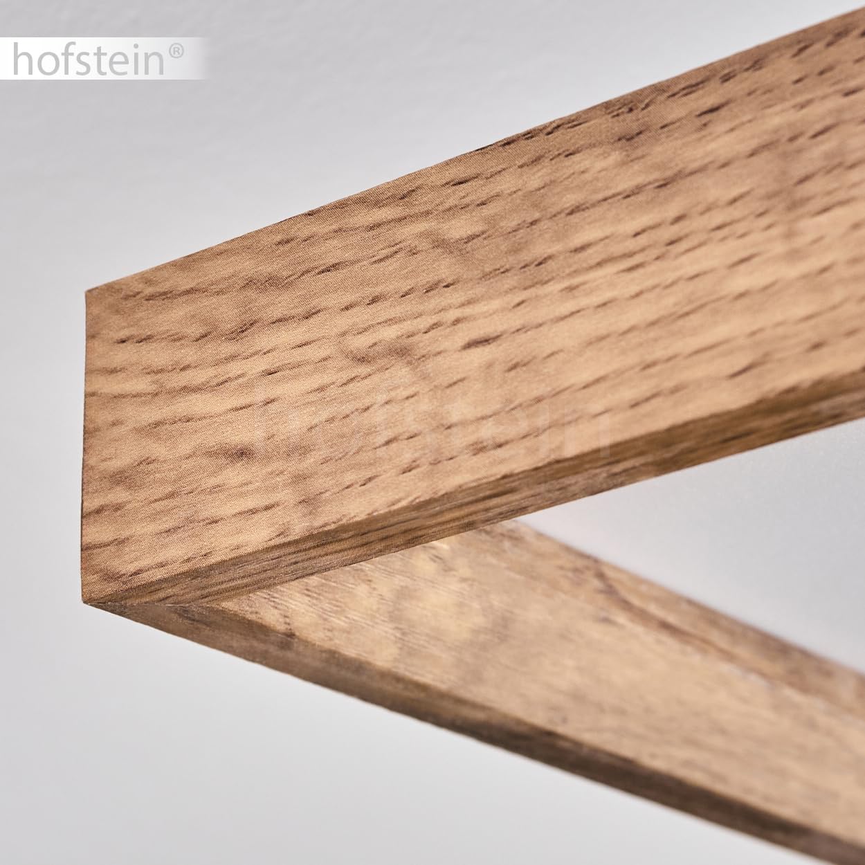Plafón LED Longvic, moderno plafón de metal/MDF/plástico en negro/madera/blanco, longitud 80 cm, 24 vatios, 2650 lúmenes, 3000 Kelvin