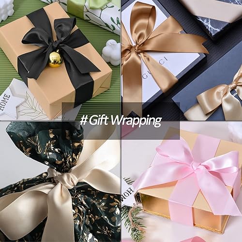 Miniatura 9 de Cinta de satén de poliéster de una sola cara de 58 pulgadas de ancho x 100 yardas, cinta de satén para manualidades, regalo, lazos para el cabello,