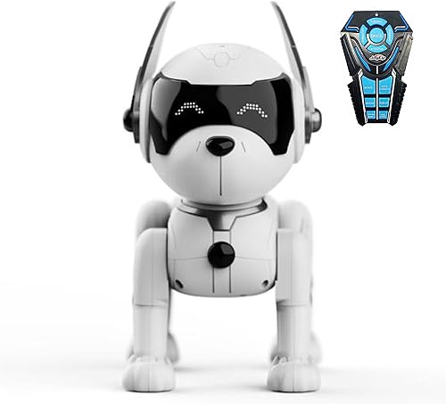 Mini perro robótico con control remoto, juguete de interacción táctil, perro inteligente con modo de programación, perfecto para niños a partir de 3