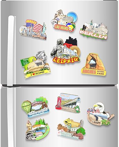 Miniatura 4 de Alemania Leipzig imán de nevera de madera 3D monumentos de viaje coleccionables recuerdos decoración hecha a mano