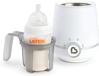 Munchkin® Shine™ Stainless Steel Baby Bottle Warmer, White/Silver