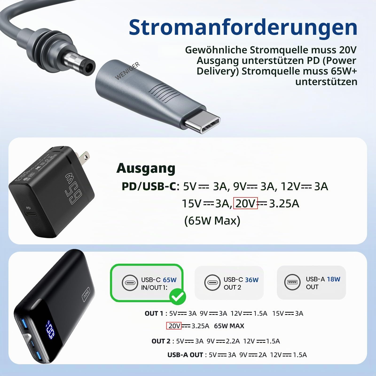 für Starlink Mini Cable 10M - DC/RJ45-auf-DC-/RJ45-Kabel, mit DC auf USB-C-Adapter, wasserdichte Ersatz-Verlängerung, für Starlink-Mini-Stromkabel-Zubehör