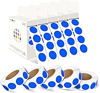 Vista 230 de PARLAIM 6 Rolls 6000PCS 3/4" Round Circle Color-Code Dot Stickers, 6 Color Style Colorful Coding Label Sticker for Home Office Classroom