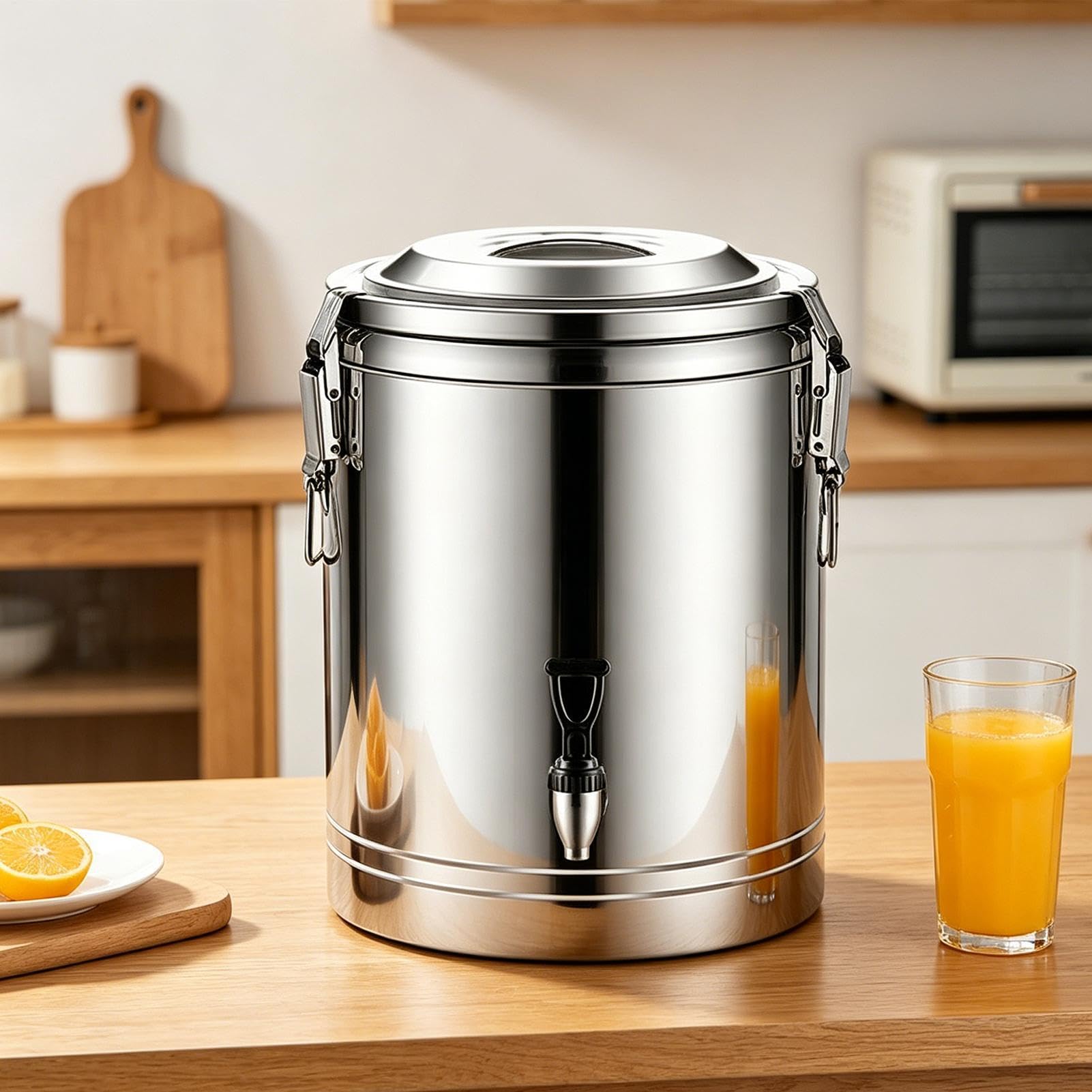 Distributori Di Bevande Per Feste Acciaio Termico Grande | Distributore Per Acqua E Bevande Con Rubinetto Per Caffè Tè Succo Limonata Liquidi Feste Campeggio Picnic Caffetteria