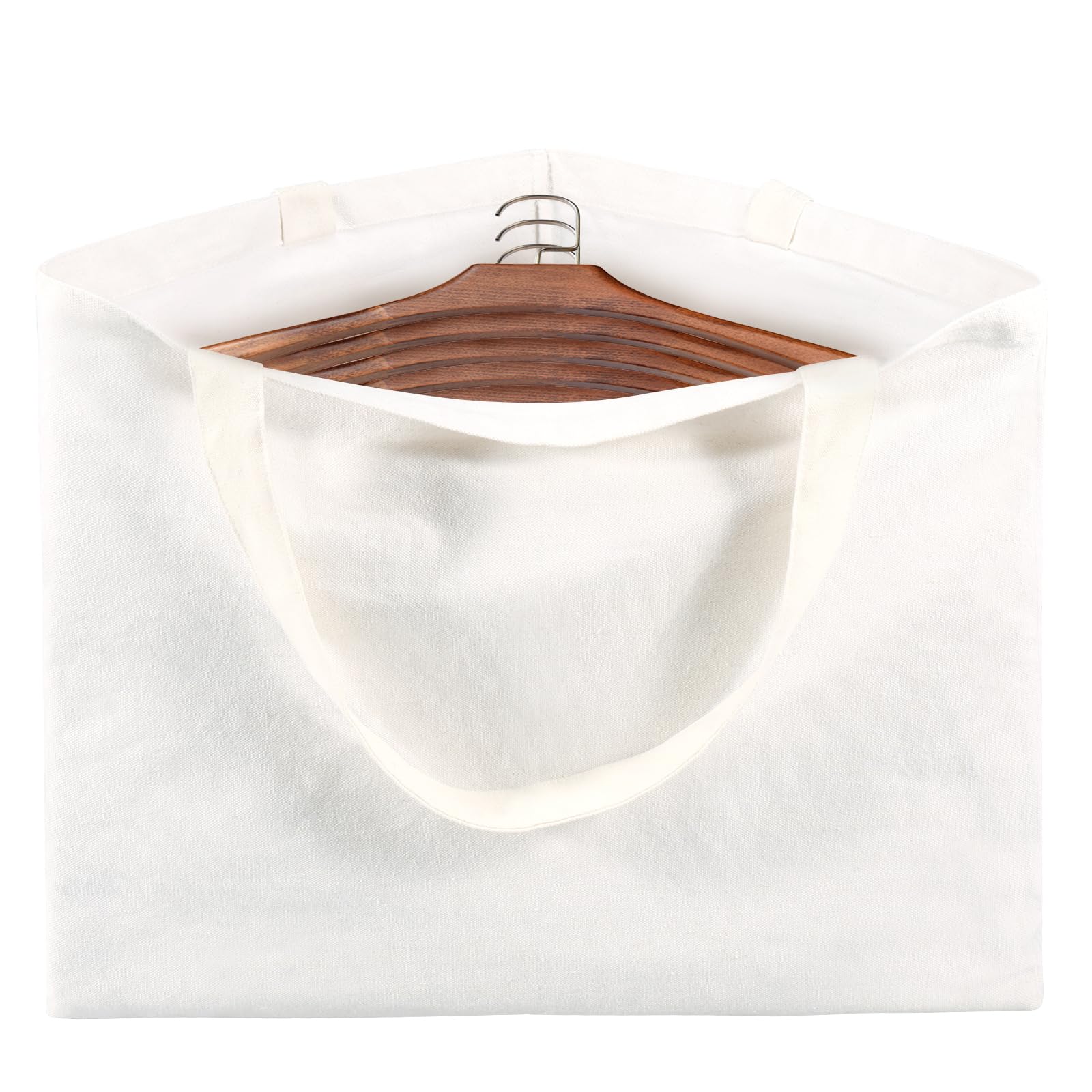 Clothes Hanger Organizer Bag, Large Capacity Hanger Triangle Bag with Handles, Hanger Stacker Hamper, Foldable Canvas Hanger Bag for Closet Tidier Laundry Rooms Wardrobe Drying Rack