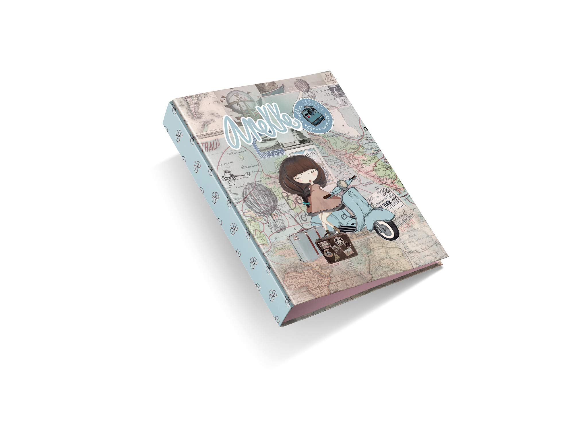 Anekke Miquelrius - Carpeta con Anillas, Archivador Tamaño A4 , 4 anillas de 40 mm , Cubierta de Cartón Rígido Plastificado , ANEKKE , Colección Traveller Anekke Anekke 16769A - Cuaderno con grapas