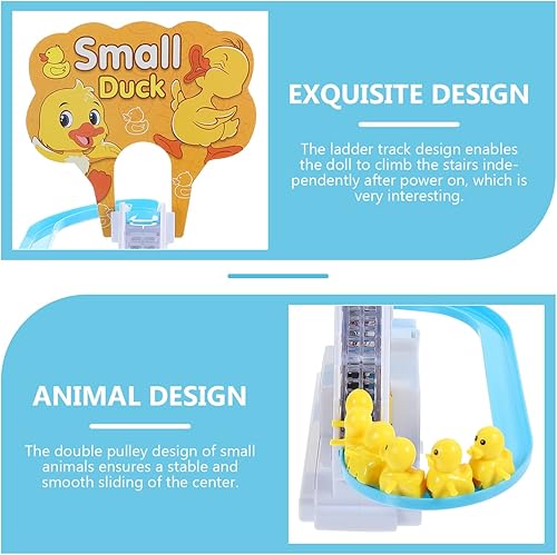 Miniatura 6 de Zerodeko Juguete de escalada de pato pequeño, lindo juguete de escalera con música y luz, divertido juguete de montaña rusa, juguete educativo
