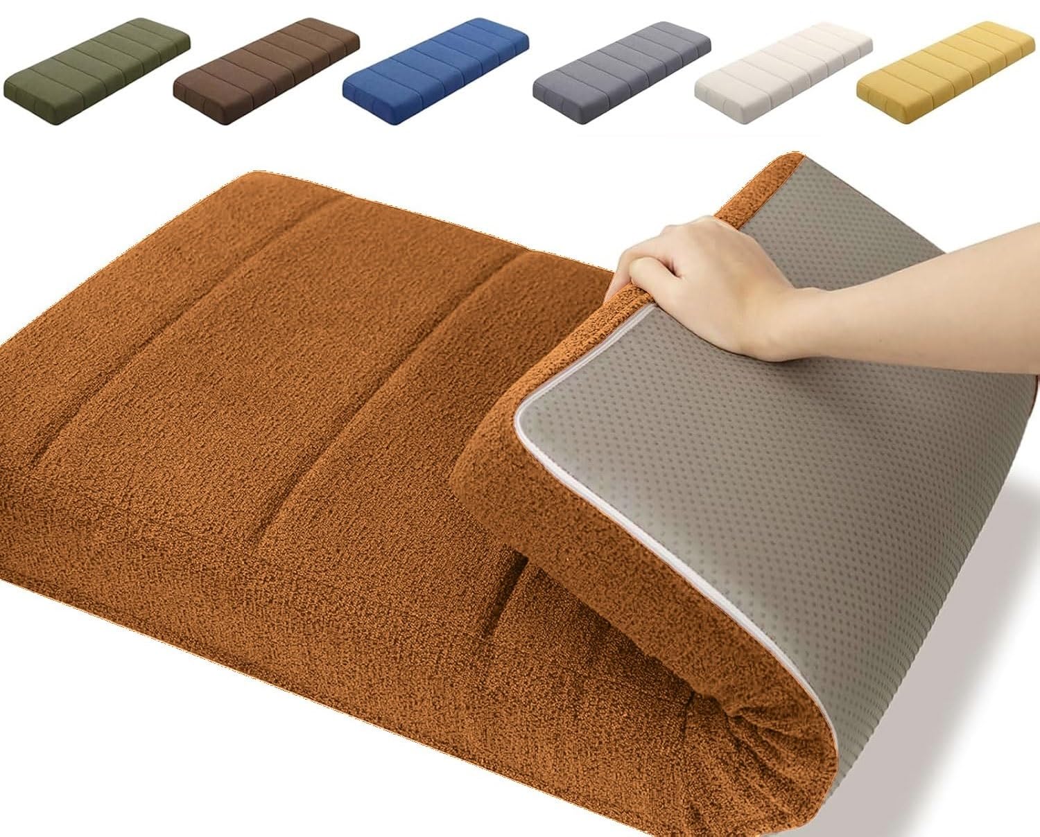 Coussin de banc en mousse haute densité de 6,35 cm avec housse amovible zippée antidérapante