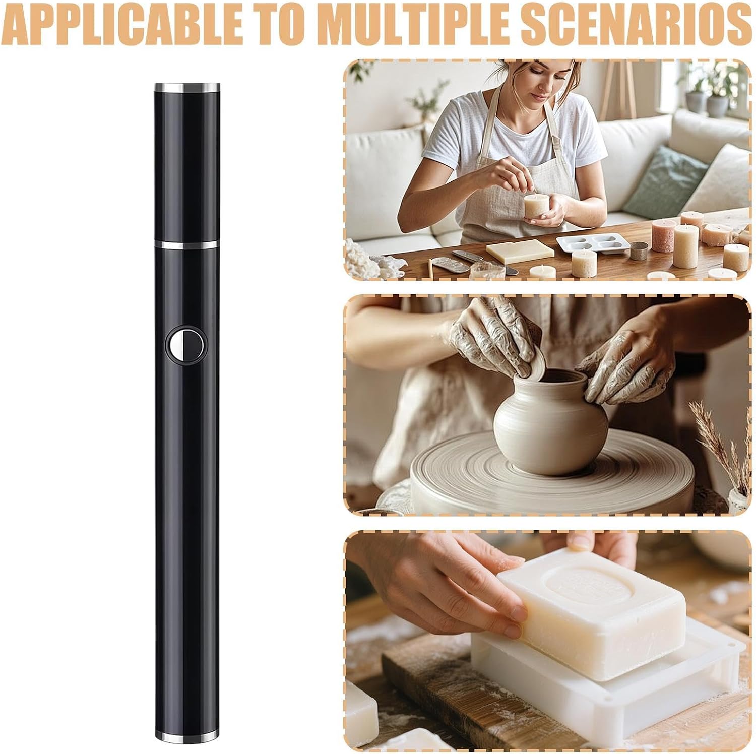 Cordless Thermal Carving Pen Tool, Precision Heating Craft Device Kit, Portable Modeling Cutter System, Wax Foam Clay Sculpting Instrument, Detail Engraving Tool Set