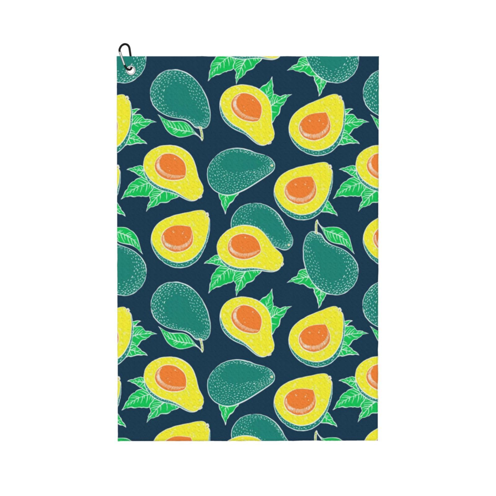 Hnnkloy Avocado, 16x24 in Portable Waffle Golf Towels with Carabiner Clip for Golf Bag