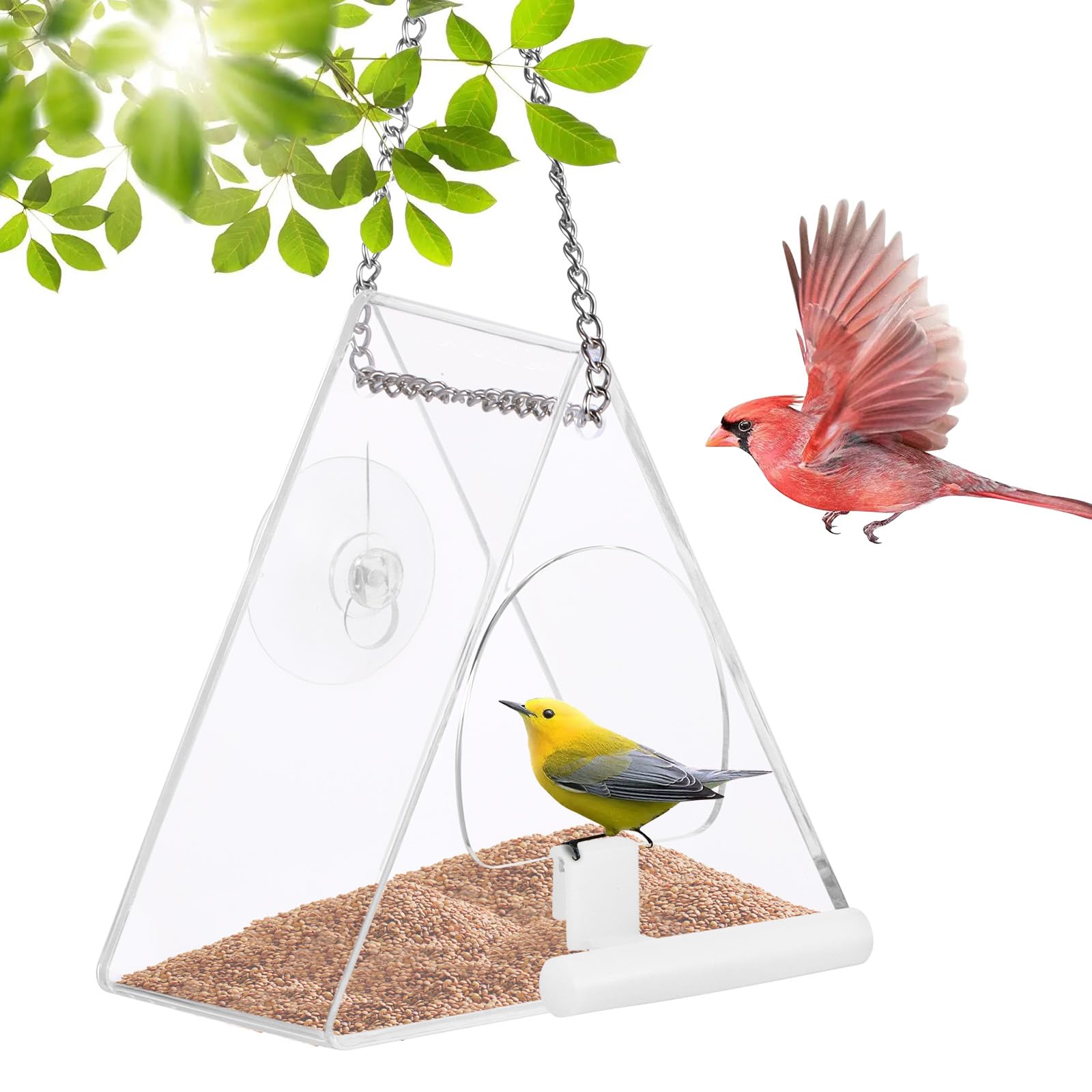 Lilyang Mangiatoia Per Uccelli Da Finestra In Metallo – Vista Superba Per Birdwatching. Forti Ventose, Vassoio Estraibile E Design Vintage! - 2
