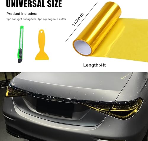 Vista 48 de Película de tinte para automóvil de 12 y 48 pulgadas, faros delanteros brillantes de camaleón, luces traseras antiniebla con apretar y cortar, rollo