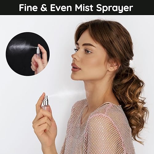 Miniatura 9 de Segbeauty 5 botellas de perfume de 0.3 fl oz rellenables, mini botellas de perfume de colonia vacías, pulverizador atomizador portátil para perfume,