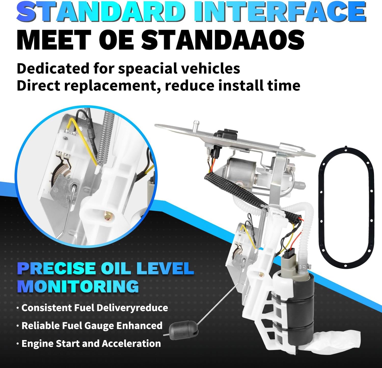 75127-02C 62897-01B Upgraded Fuel Pump Assembly Compatible with 2002 2003 2004 2005 2006 2007 Harley Road King FLHRCI/FLHRI/FLHPI/FLHPEI/Police/Custom Replaces 75205-06 75127-06