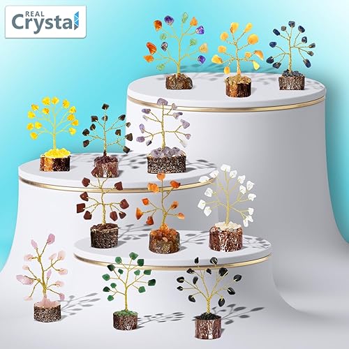 Miniatura 8 de Juego de 12 árboles de cristal curativos para chakras, regalos pensados para mujeres, árbol de la vida hecho a mano, decoración para el hogar,