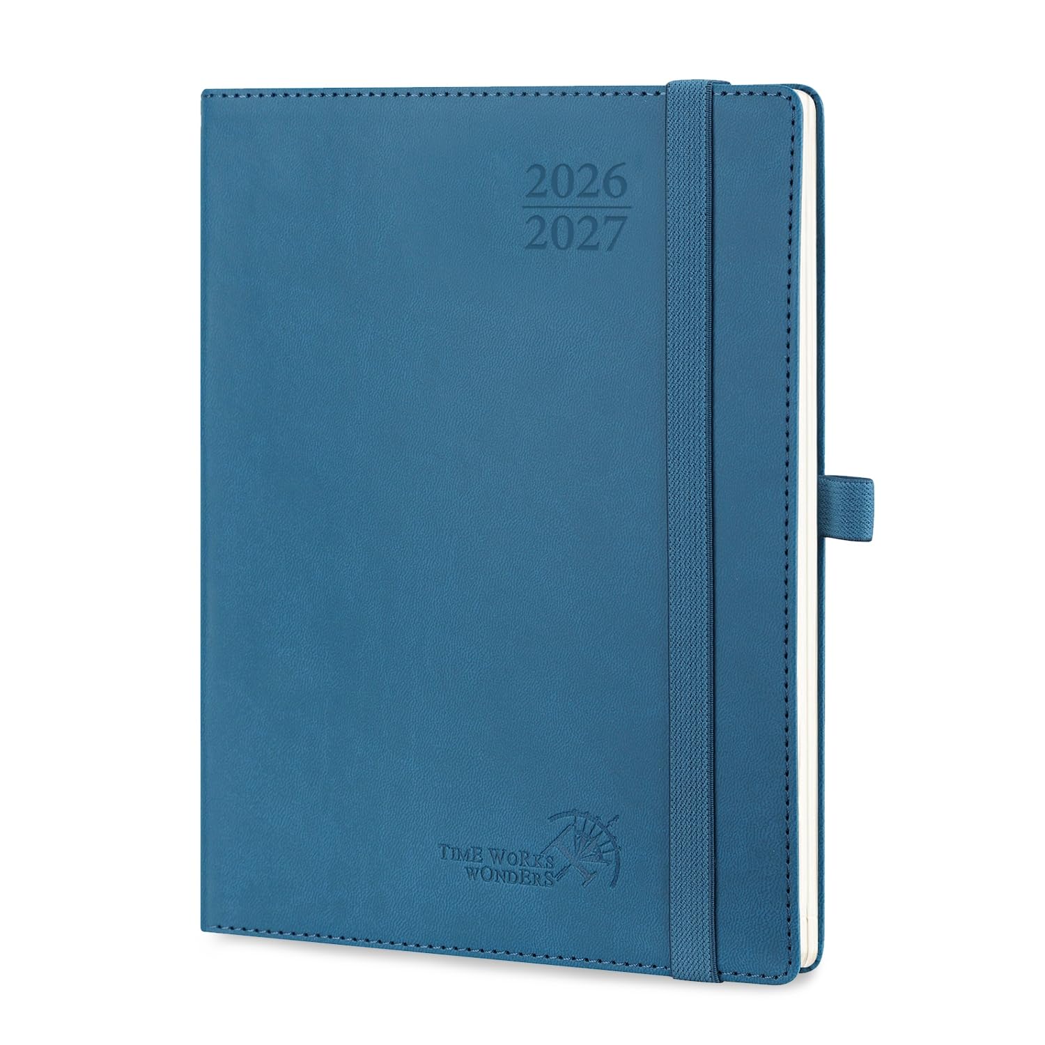 POPRUN Kalender 2026 2027 Wochenplaner (Aug.2026-Dez.2027) Softcover mit PU-Leder, ca. A4 (26,5 x 21,5 cm), 17-Monate-Terminplaner 1 Woche 2 Seite