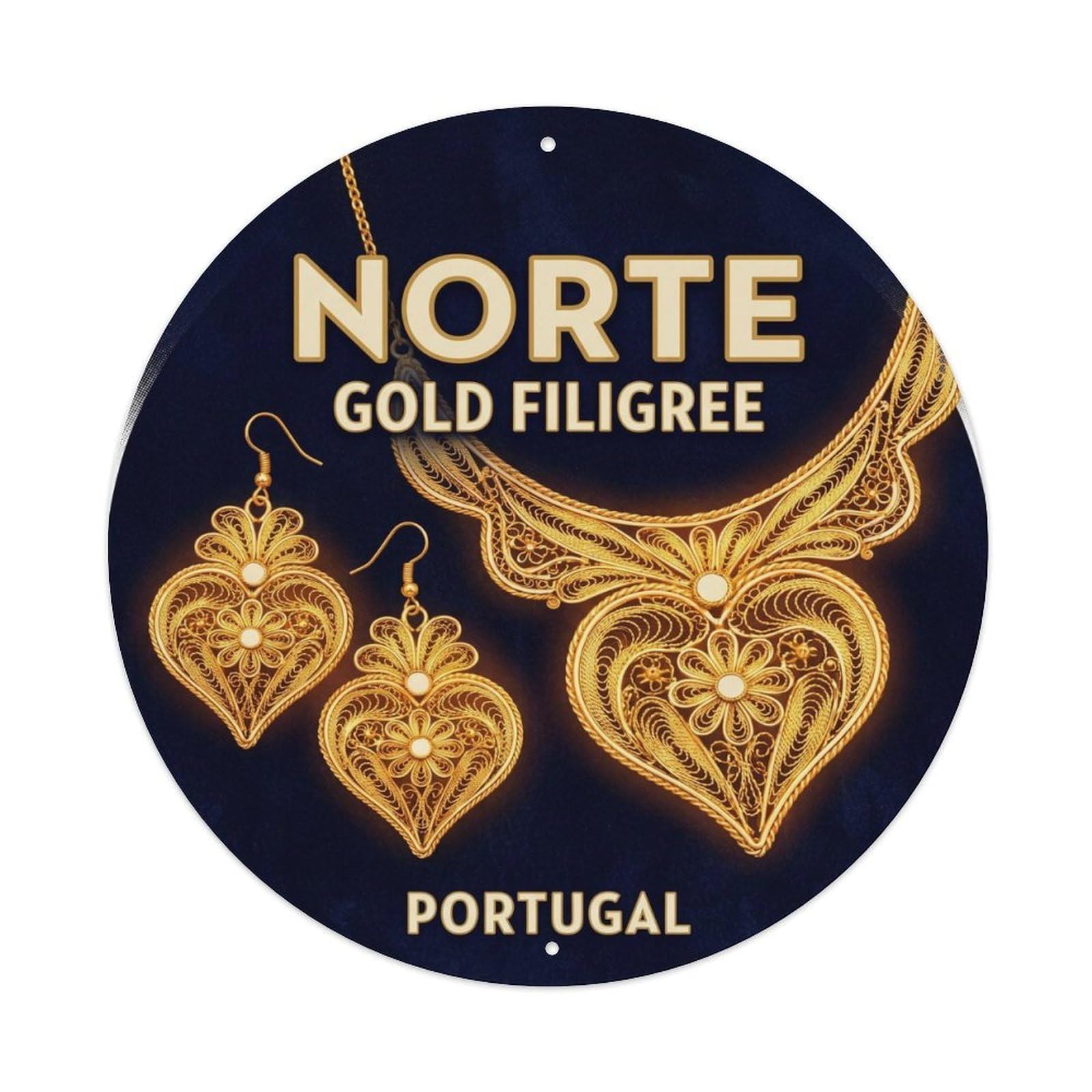 Olhnbad 08X08inch Style Classic Portugal Norte Cityscape Cultural Travel Art Metal Tin Sign