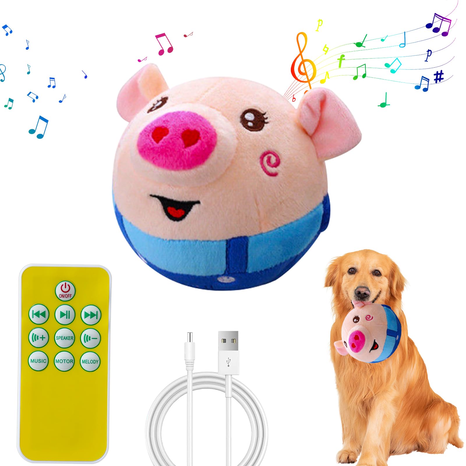 Peluche pour chien interactive et balle télécommandée pour grand chien
