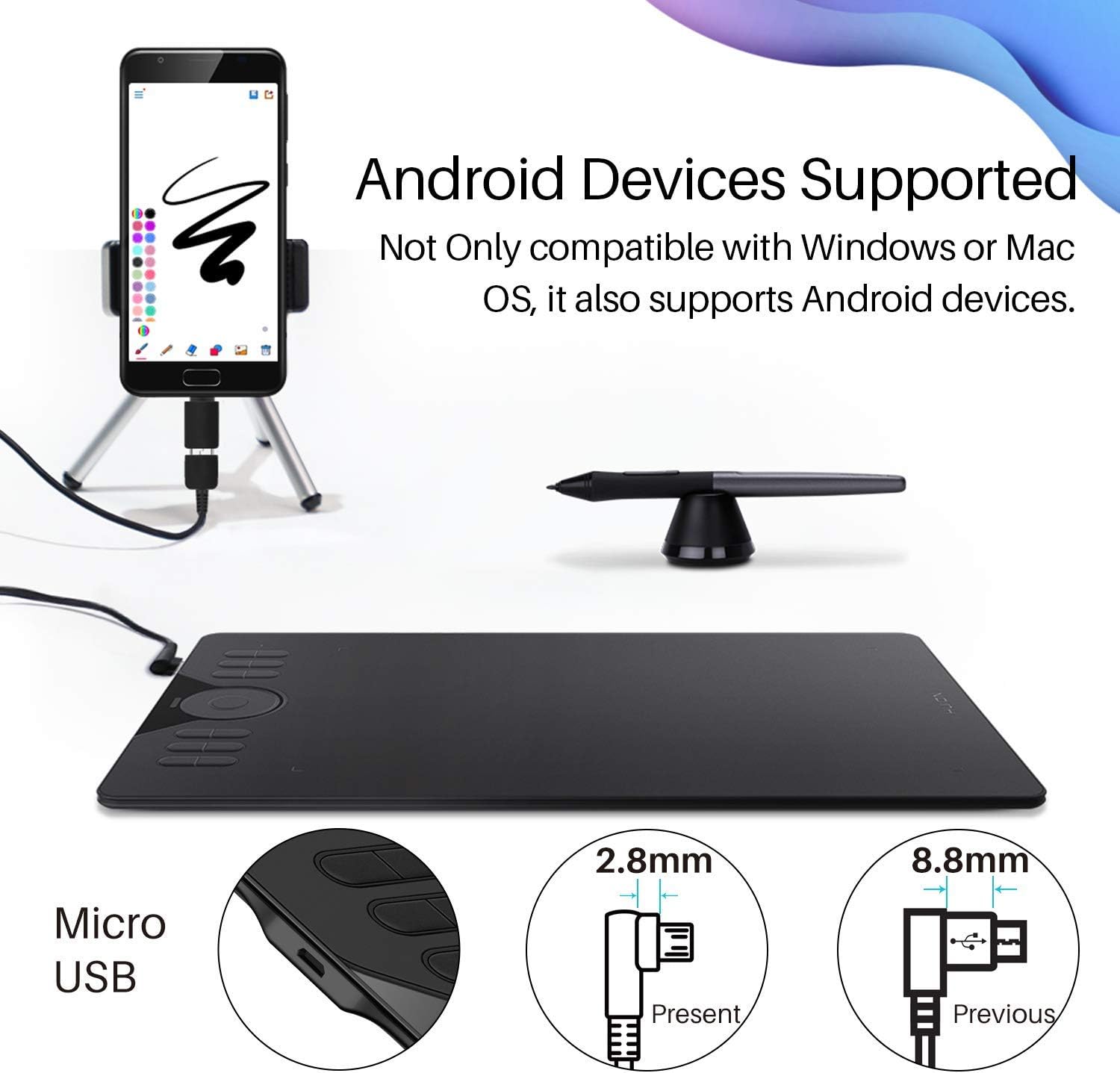 Buу 1 gеt 1 Huion HS610 Graphics Drawing Tablet Android Devices Supported Tilt Function Battery-Free Stylus with 8192 Pen Pressure (Renewed)
