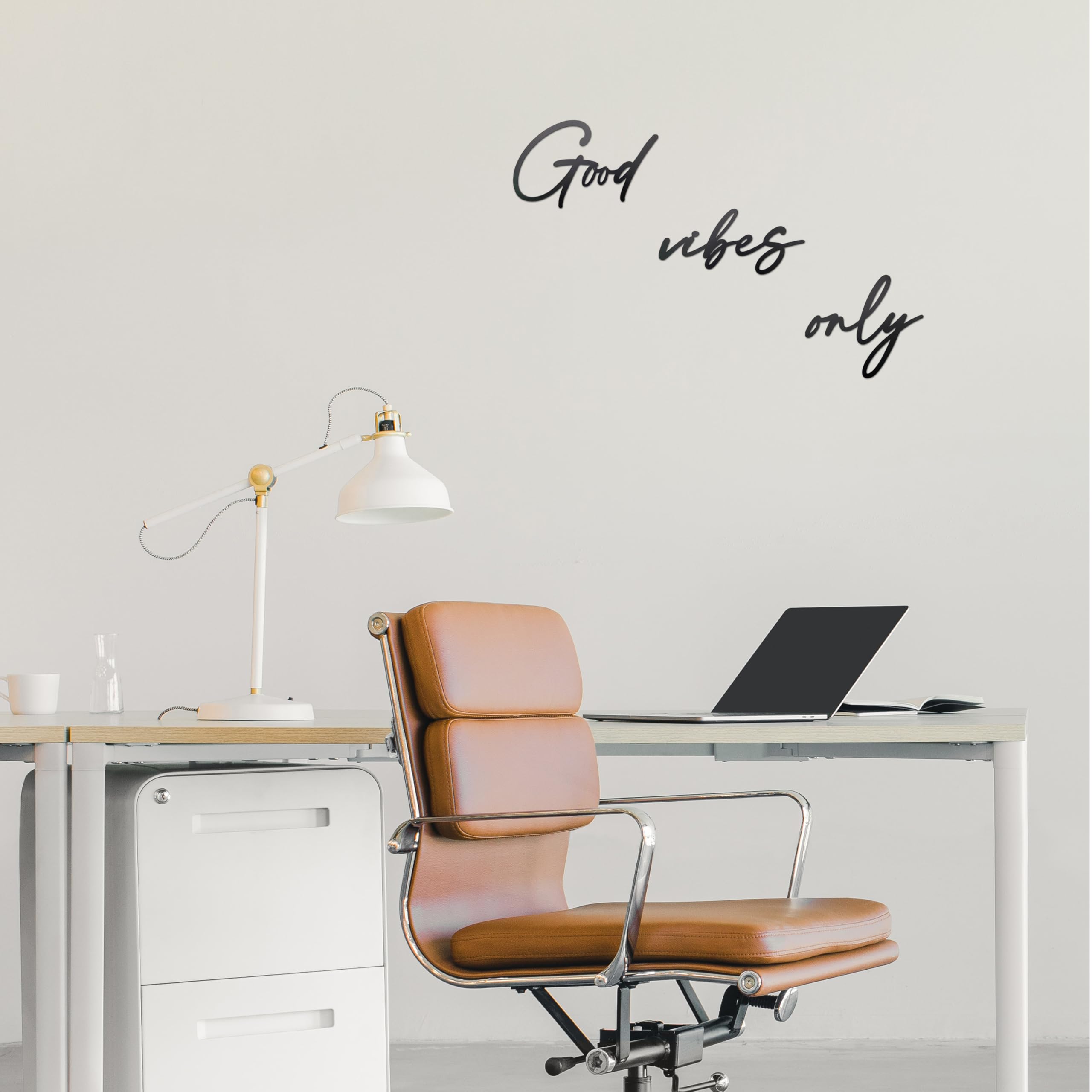 Marynee Good Vibes Only - Décoration Murale Métal Inspirante 22,9 X 15,2 Cm Noir