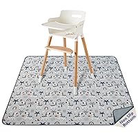 Vista 15 de Blissful Diary Tapete para Salpicaduras de Bebé para Debajo de Silla Alta, 50.4 x 50.4 Pulgadas Tapete Limpiable contra Salpicaduras, Impermeable