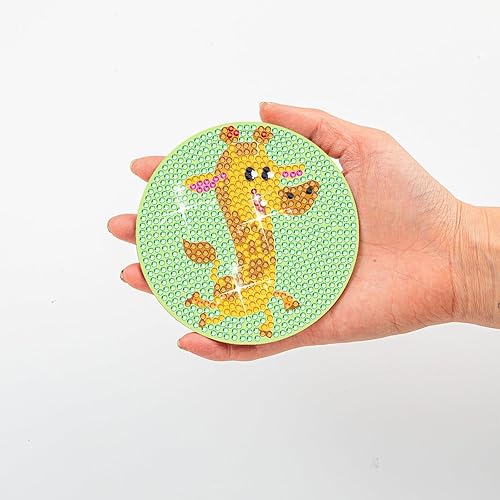 Miniatura 7 de Posavasos de pintura de diamantes con soporte, mandala y frutas y océanos y patas de perro, kits de arte de puntos para adultos y niños