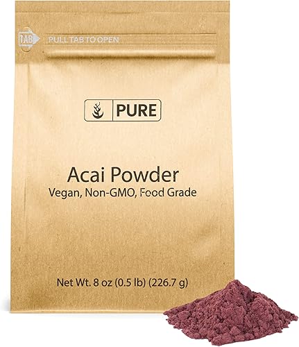 PURE ORIGINAL INGREDIENTS Acai Berry Powder (8 oz) Superalimento, vegano, sin OMG, sin gluten
