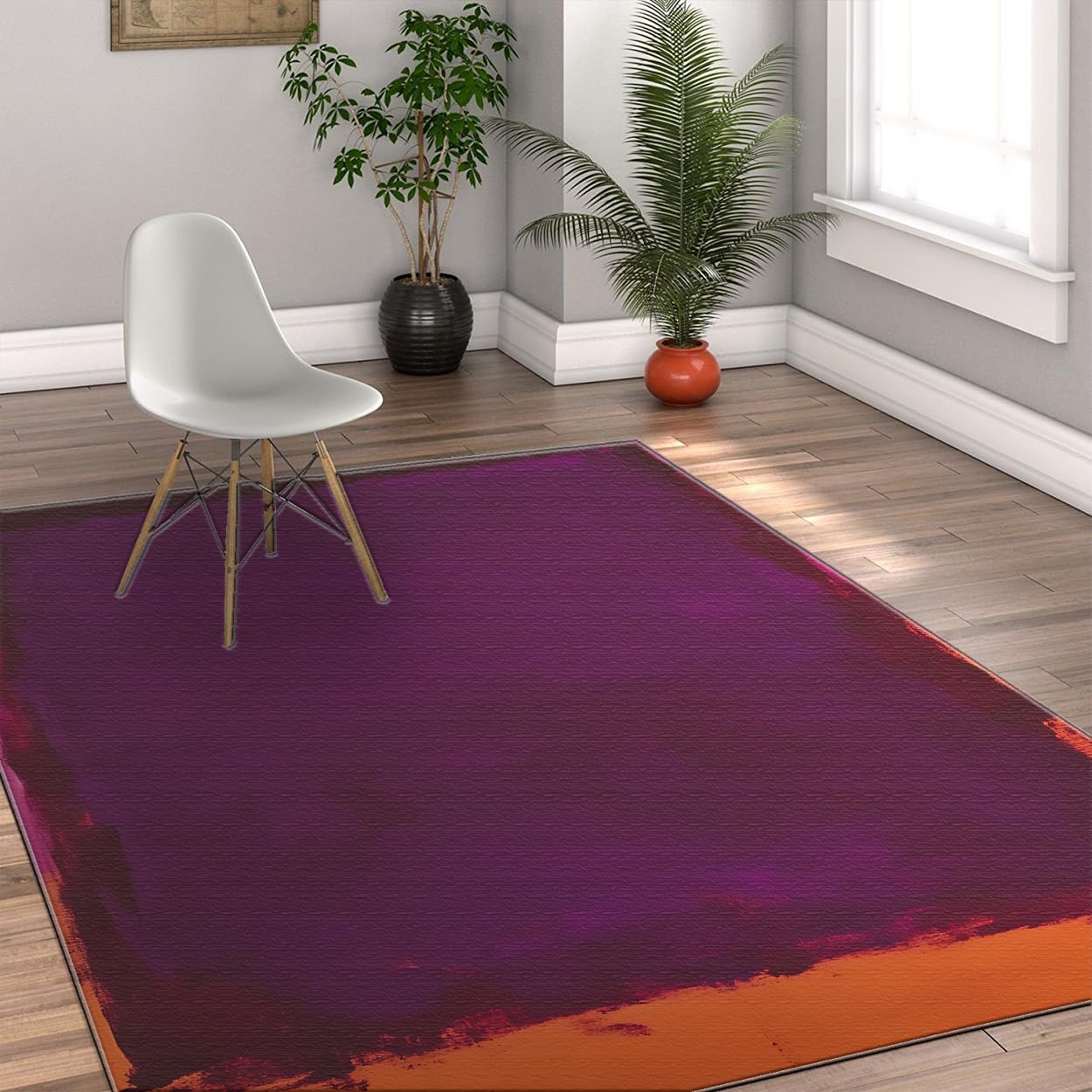Minimalistyczny dywan 80 x 150 cm salon fioletowy kolor klocek dywanik dół łóżko niski antypoślizgowy sypialnia cienki składany duże artystyczne jedzenie domowe studio