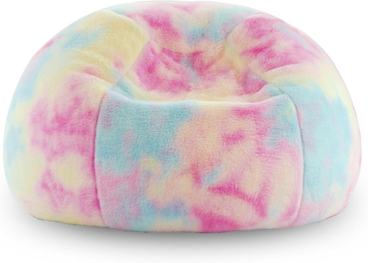 Modern Soft Fluffy Bean Bag Chair With Faux Rabbit Fur Cover, Memory Foam Bean Bag Chairs For Kids Teens, Furry Fuzzy Faux Fur Fabric Beanbag, Round Rainbow Plush Sofa For Bedroom, Living Room, Dorm