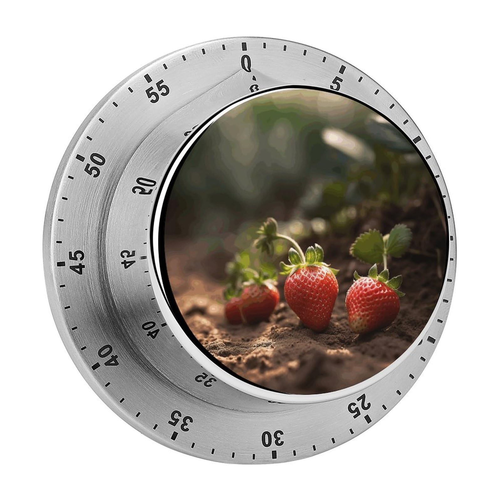 Adfgyerh Style Strawberries In The Soil Timer For Cooking, Kitchen Timer Magnetic No Batteries Required, Mechanical Timer With Loud Alarm, For Fitness Baking Exercise Oven