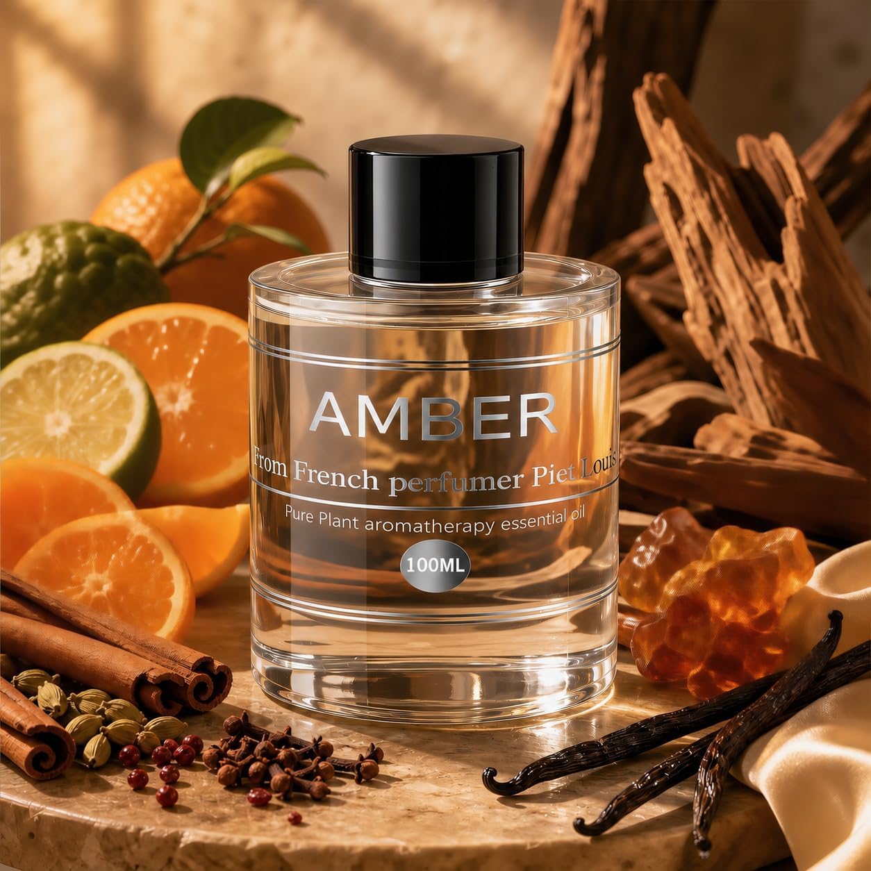 Amor Lyris CO01 Car Air Freshener Refill, 100ml Large Capacity Essential Oil Refill for Smart Car Air Freshener, Car Fragrance Refill - Car Diffuser Refill (Amber)