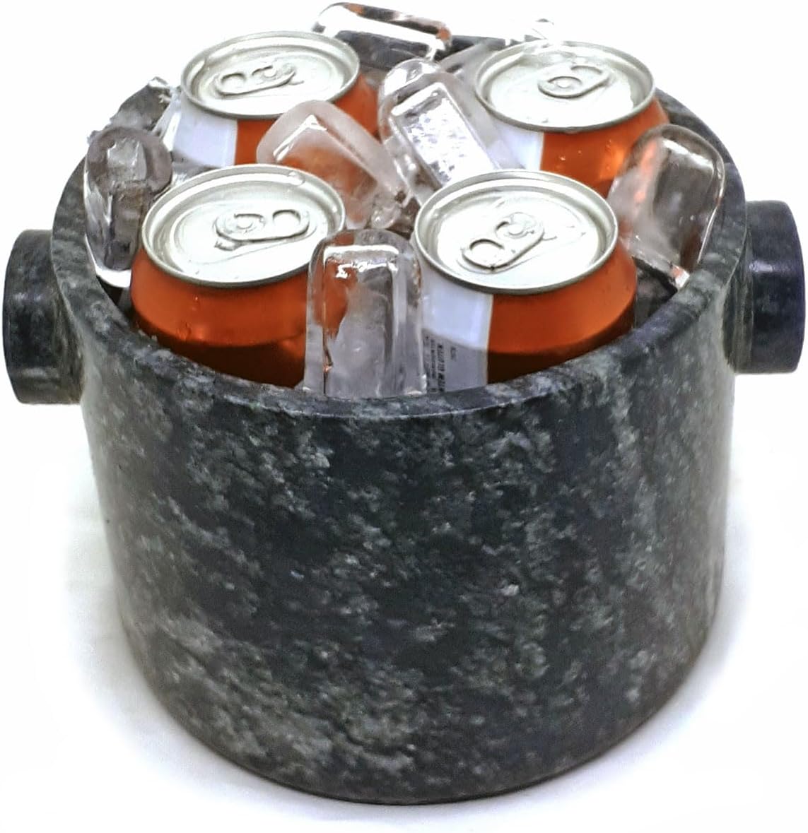 Soapstone Deep Dish Pizza pan and Ice Bucket: have a pizza party and have it all | Handcrafted from pure soapstone | Unique, durable and eco-friendly | Non-toxic and Non-stick