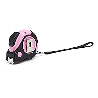 Vista 3 de Yaxa Basics Cinta métrica retráctil con botón de presión, fácil de usar, 16 pies, rosa