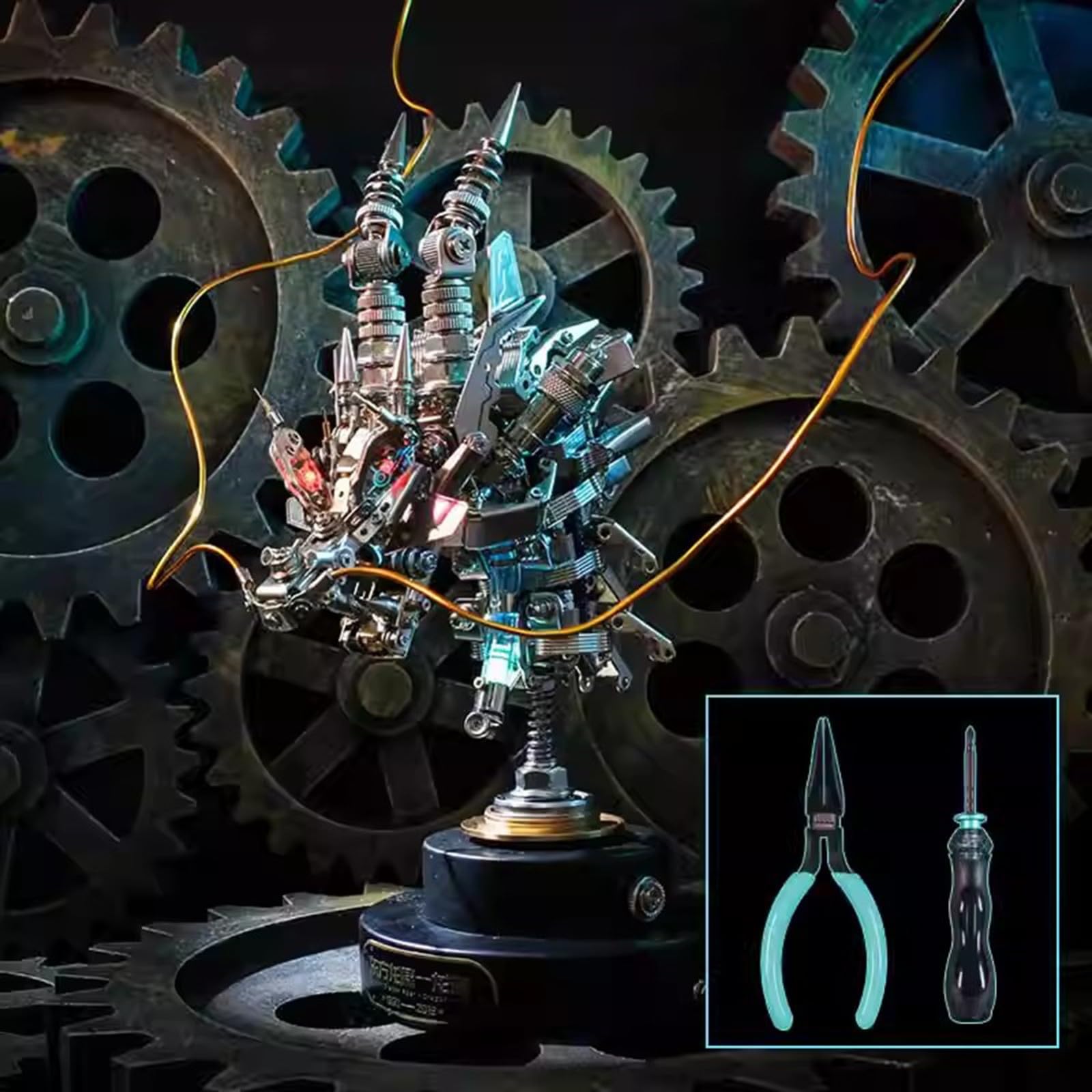 Puzzle metalowe 3D, mechaniczne zestawy modeli metalowych z głową smoka, narzędziami, kreatywny zestaw do samodzielnego montażu, dla mężczyzn, kobiet, ozdoby dekoracji domu, 791 sztuk