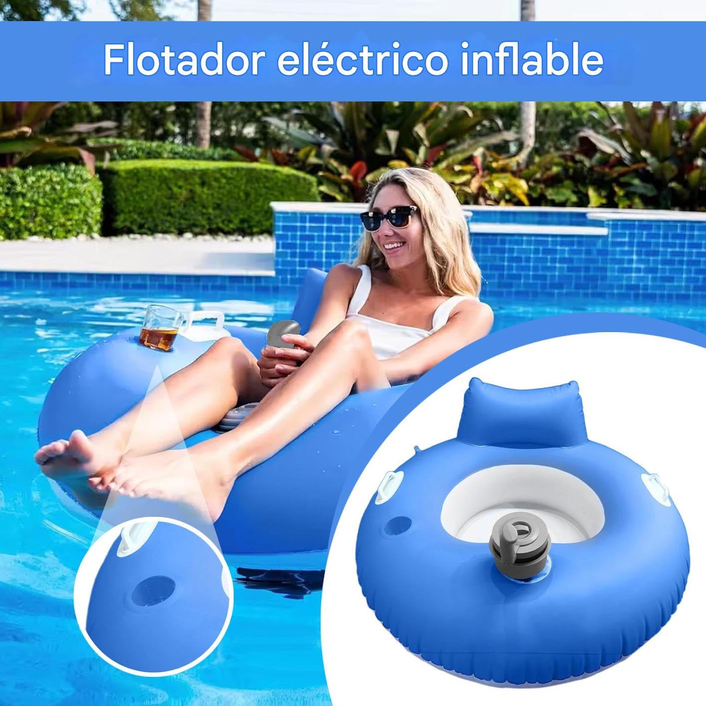 Schwimmring mit Motor, schwimmend, mit Wasser aufblasbar, für Herren, tragbar, bequem, für See, Fluss, Schwimmen, Bräunung, Sommer, Frauen, Männer