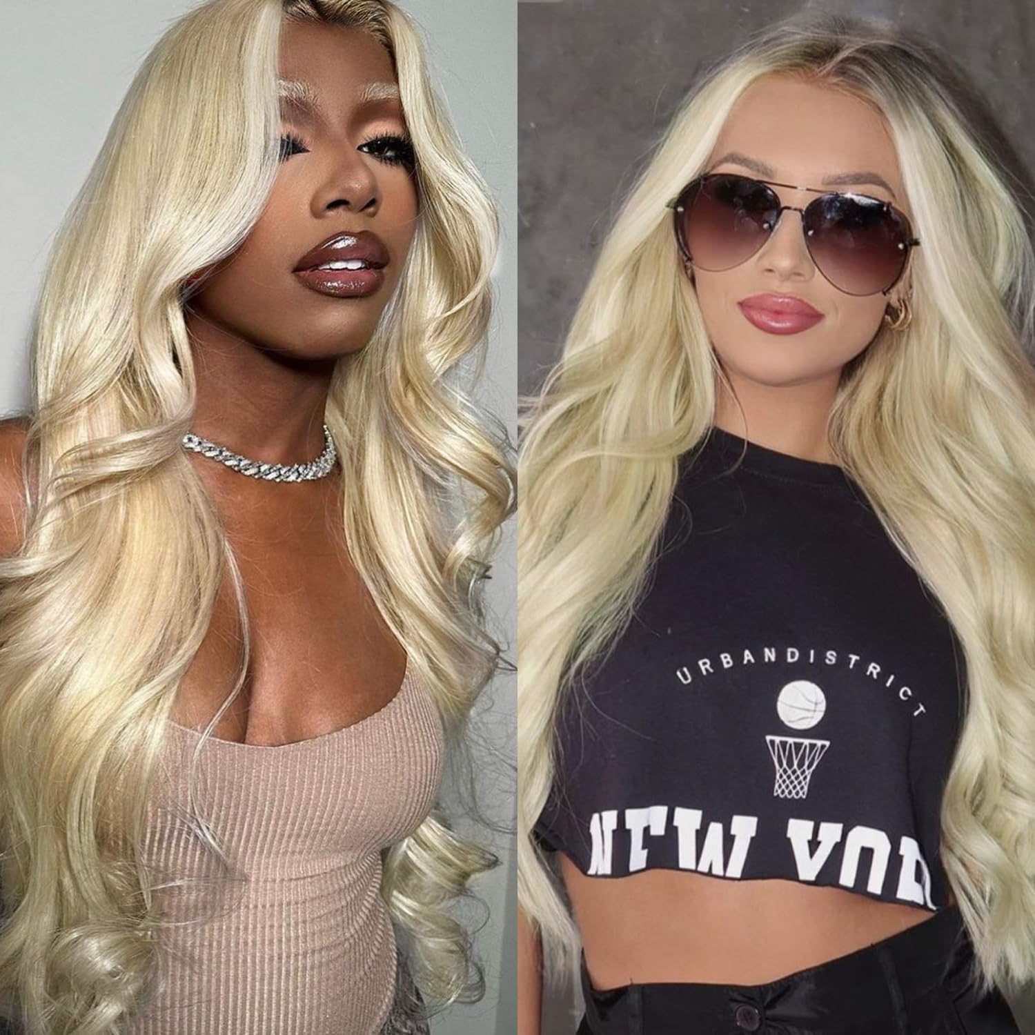 Blonde Lace Front Wig for Women 13x4 Body Wave Synthetic Wigs Pre-plucked Long Wavy 150% Density with Dark Roots Cosplay Daily Party Use 26 Inch