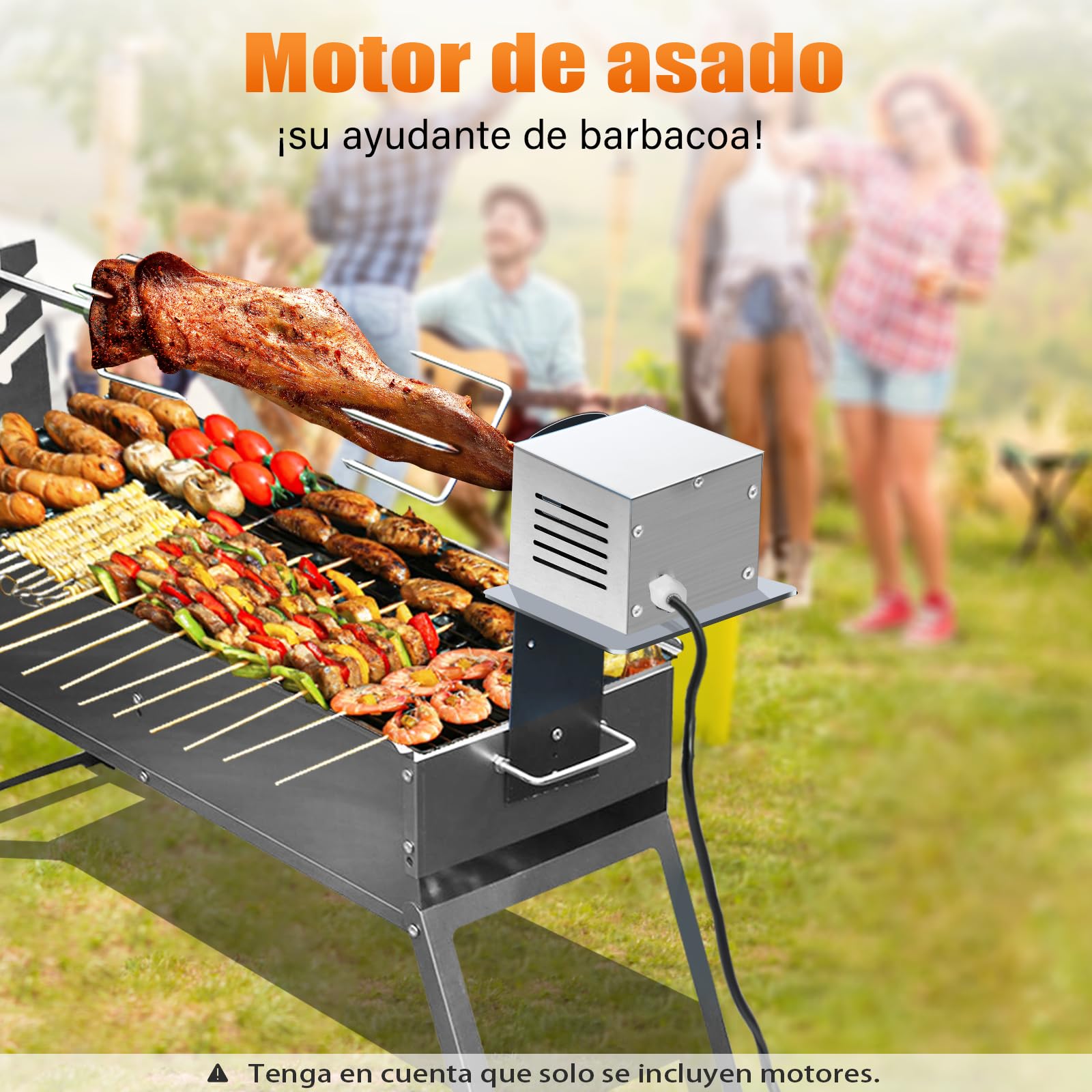Accessoires de barbecue - Moteur de barbecue 220 V - Moteur tournebroche 25 W - En acier inoxydable - Barre pivotante - Longue durée de vie - Moteur pour cochon de lait - Pour rôtir le porc