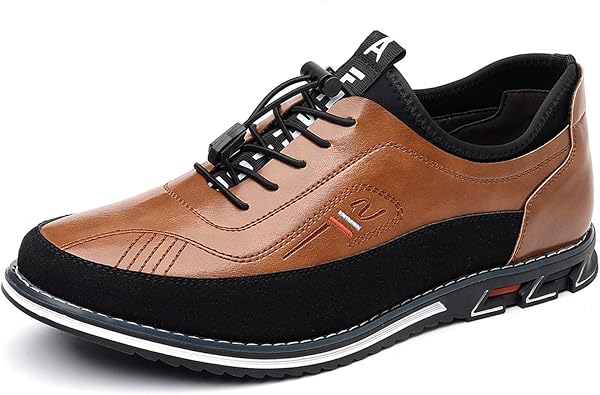 Mens Leather Orthopedic Derby Sneakers Fashion Comfortable Elastic Lace Up Flat Gatsby Oxfords Casual Slip On Driving