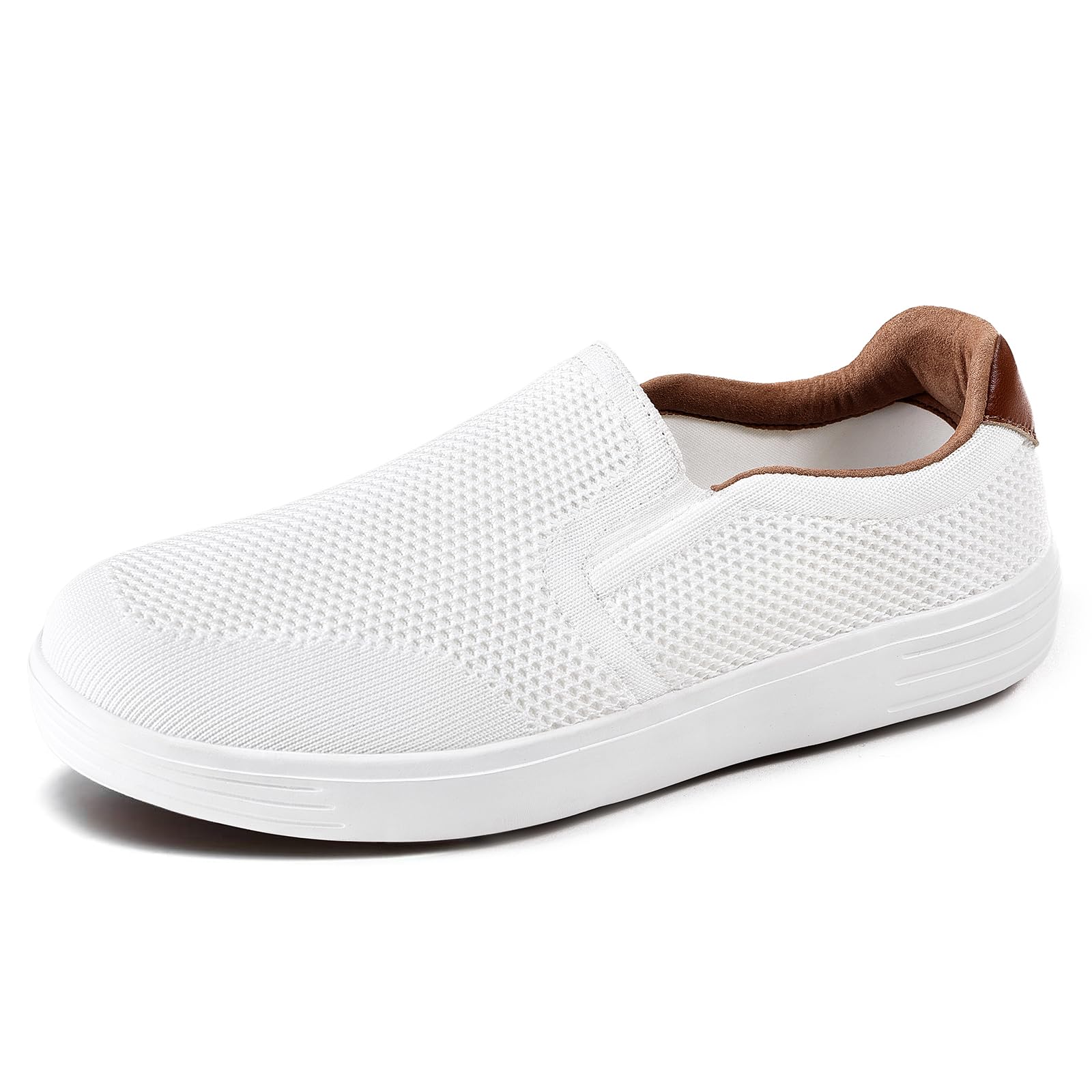 TIOSEBON Men's Slip On Walking Shoes Comfortable Casual Breathable Loafer | Memory Foam Insoles, Arch Support, Breathable Mesh, Lightweight Mens Loafer for Work & All-day Standing