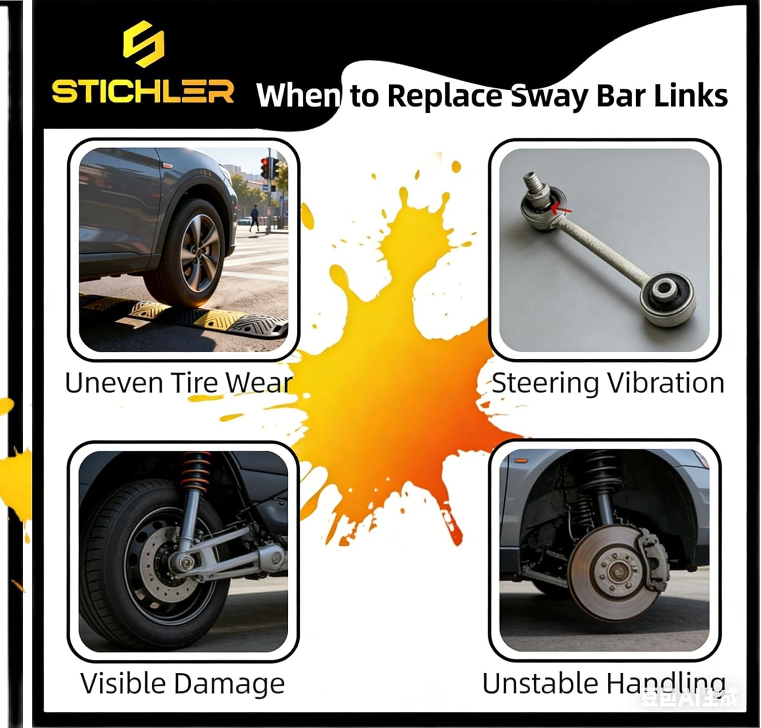 4PC 2006 2007 2009 2010-2018 Dodge Ram 1500 4WD 2019-2024 Ram Classic Front Suspension Stabilizer Sway Bar End Links K80894