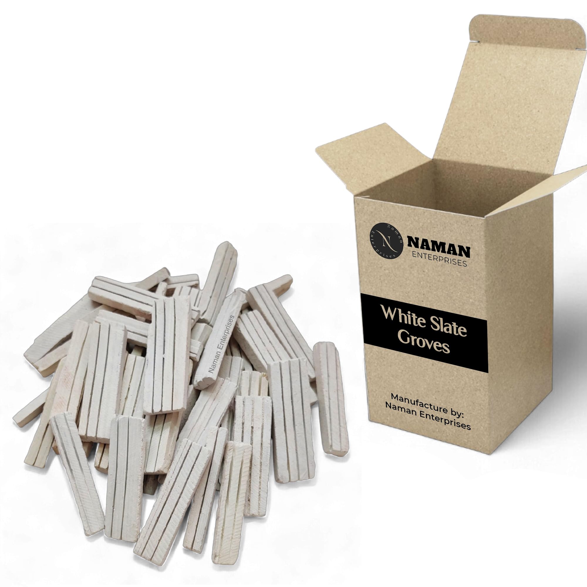 NAMAN ENTERPRISES Slate pencil white slate grooves joint slate pencil 1KG box slate pencil