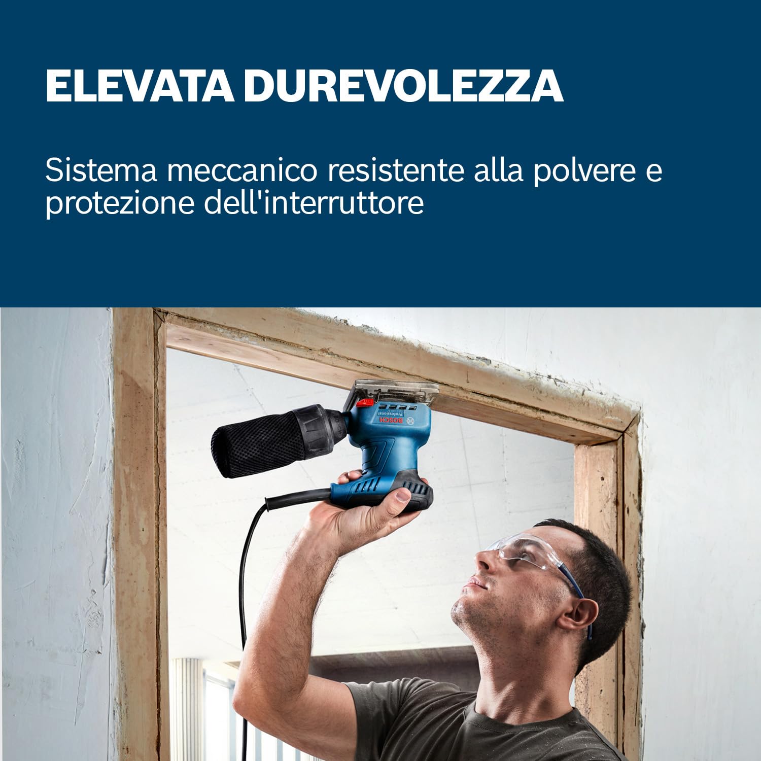 Bosch Professional Levigatrice rotoorbitale GSS 140 (motore da 220 W, vibrazioni 3,4 m/s2, incl. sacchetto raccoglipolvere, piastra di punzonatura, foglio abrasivo C411)