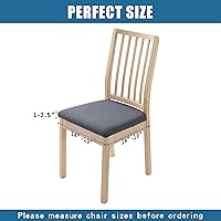 Vista 6 de Smiry Juego de 4 fundas de asiento impermeables para sillas de comedor, tela jacquard elástica, extraíble, lavable, protector de asiento, fundas