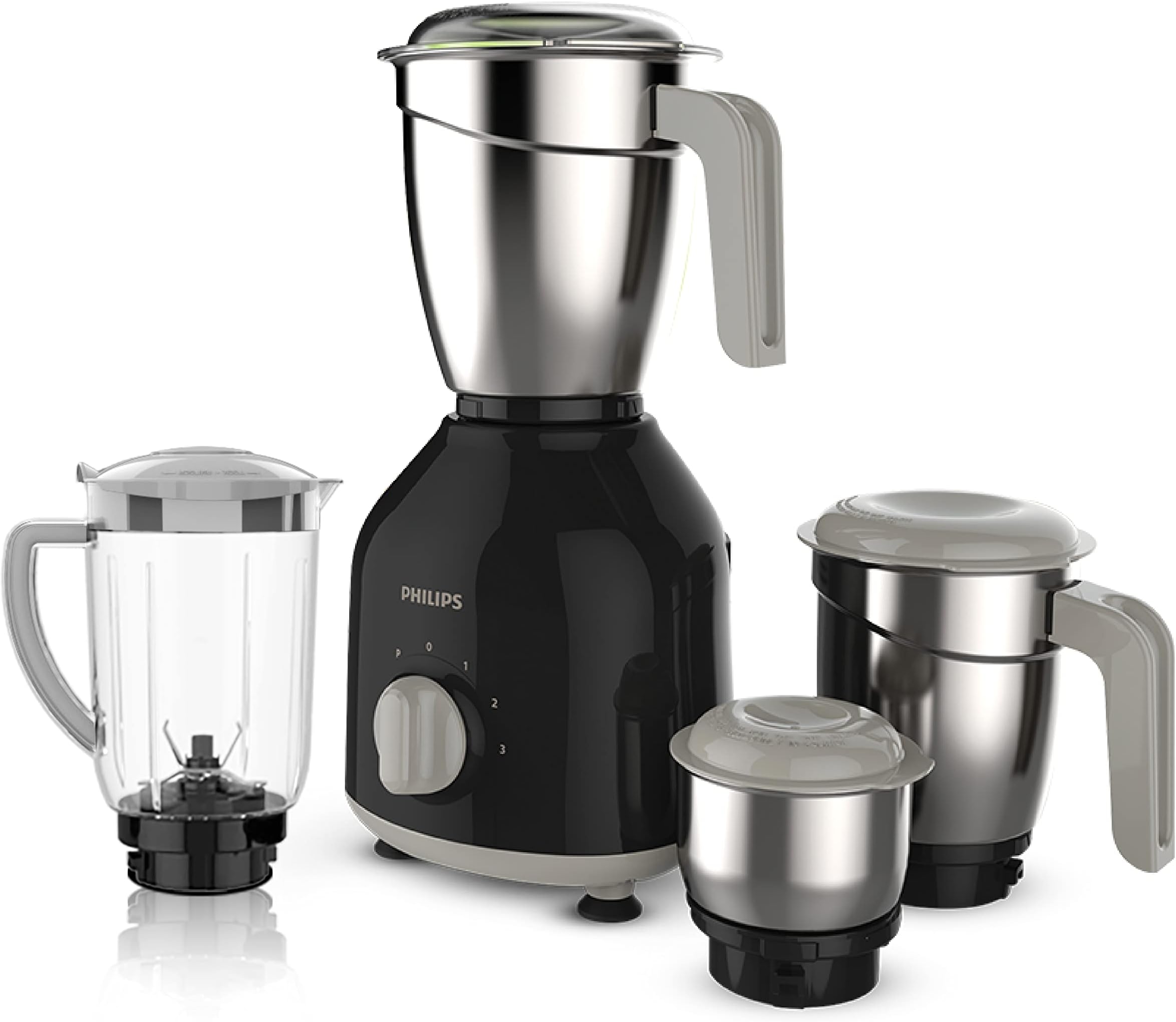 Philips HL7759/00 Mixer Grinder, 750 Watt Turbo Motor, 4 Jars (Black), Quick cool ventilation for longer motor life
